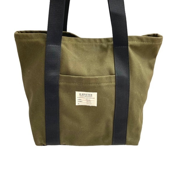 R. Riveter Handbags - R. Riveter green and black canvas tote bag